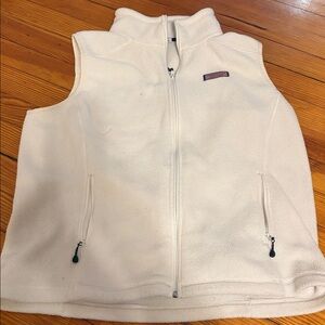 Vineyard Vines Fleece White Vest Sweater Full Zip Up White Size Large